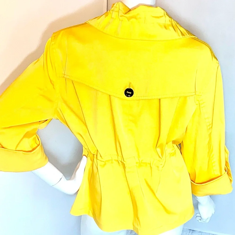 Ruby Rd. Bright Yellow Drawstring Utility Jacket - Picture 6 of 14